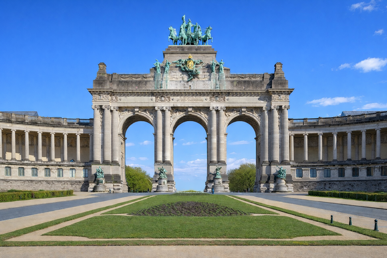 Recouvrement de créances à Bruxelles - monument du cinquentenaire, capitale belge